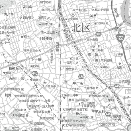 C東京北区1/25000白地図ダウンロード販売
