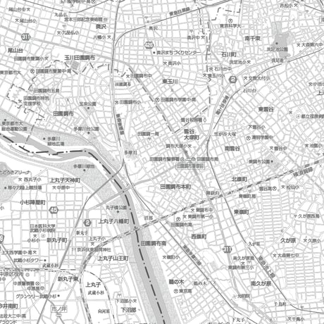 C東京大田区1/25000白地図ダウンロード販売