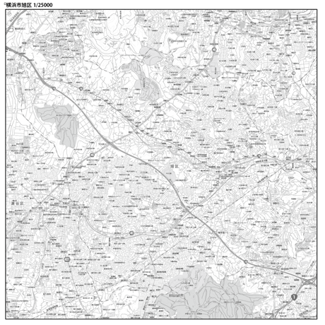 C横浜市旭区白地図1/25000タウンロード販売