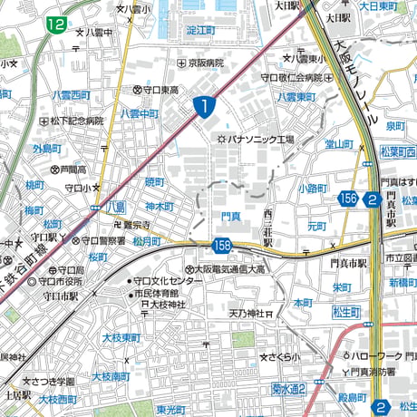 A 守口市1／25,000 PDF地図タウンロード販売