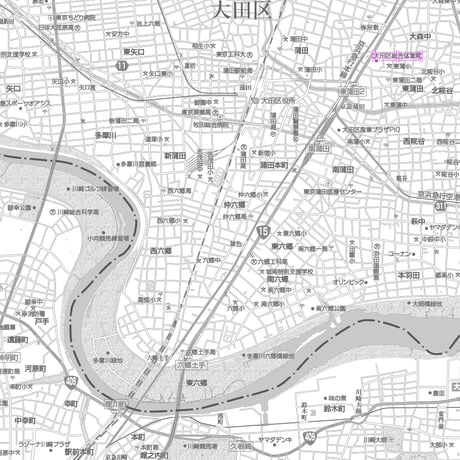 C東京大田区1/25000白地図ダウンロード販売