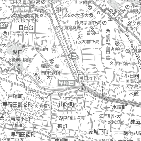 C東京文京区1/25000白地図ダウンロード販売