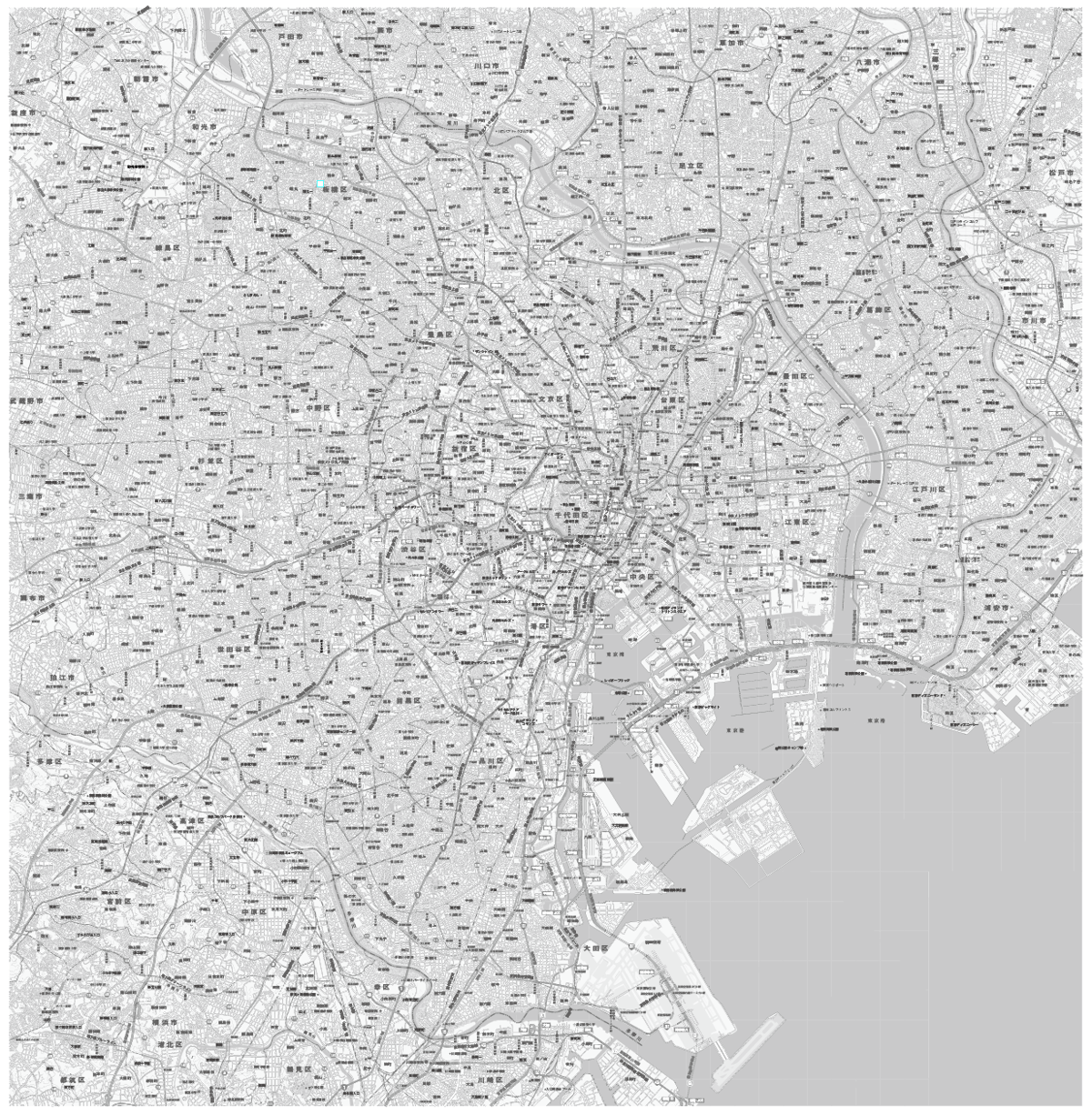 C東京23区全図 1／50,000白地図タウンロード販売 | 地図素材