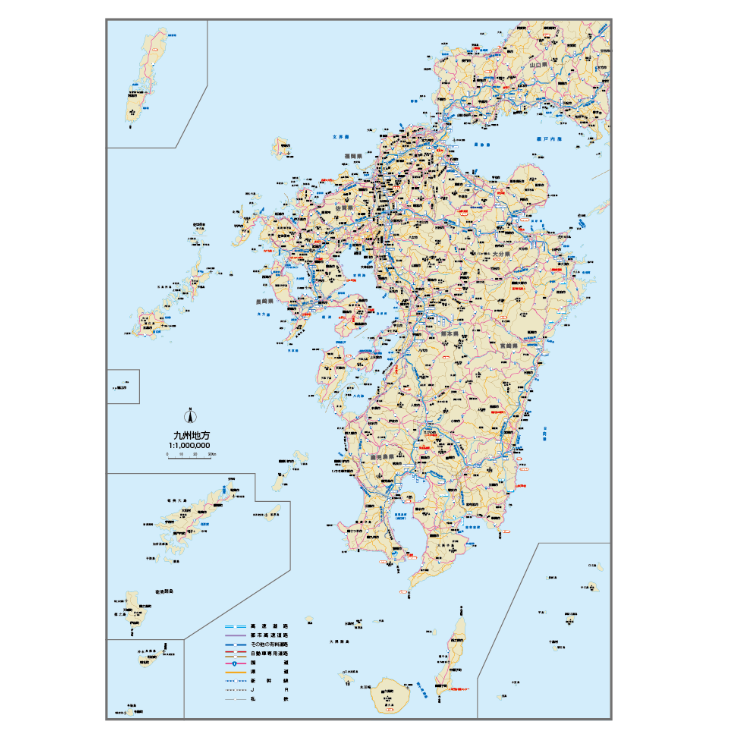 B地方別マップ 九州地方地図ダウンロード販売 | 地図素材