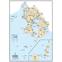 県別マップ　B県境カット鹿児島県地図ダウンロード販売