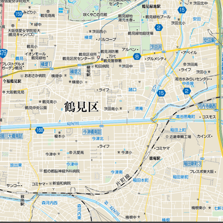 B大阪市鶴見区1／25,000地図タウンロード販売