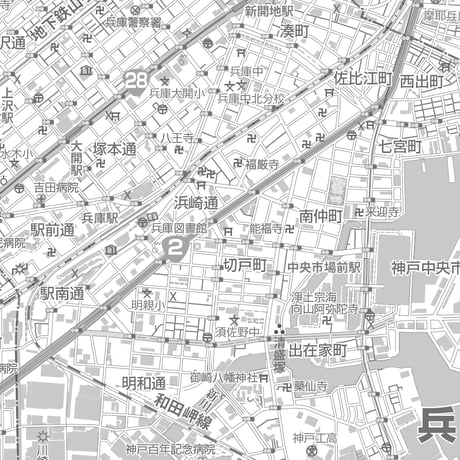 C神戸市兵庫区白地図1/25000PDFタウンロード販売
