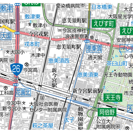 A大阪市浪速区1／25,000地図タウンロード販売