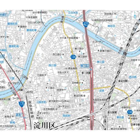 A大阪市淀川区1／25,000地図タウンロード販売