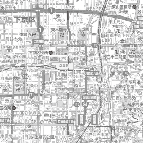 C京都市南部白地図　1／50,000PDFタウンロード販売