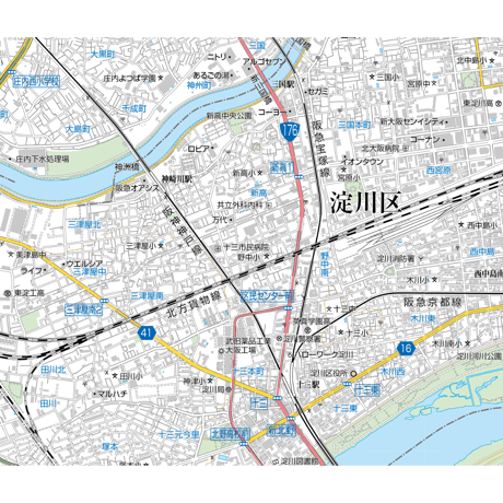 A大阪市淀川区1／25,000地図タウンロード販売