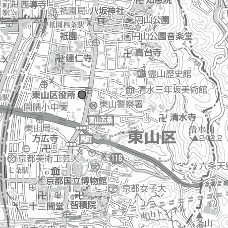 C京都市東山区　1／50,000白地図タウンロード販売