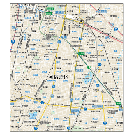B大阪市阿倍野区1／25,000地図タウンロード販売