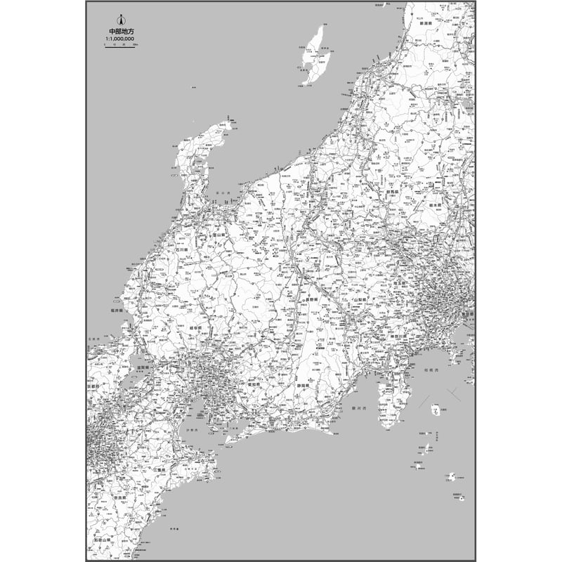 C地方別マップ 中部地方白地図ダウンロード販売 | 地図素材