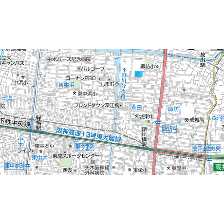 A大阪市城東区1／25,000地図タウンロード販売
