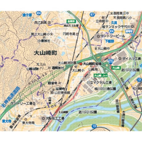 B京都府大山崎町　1／50,000地図タウンロード販売