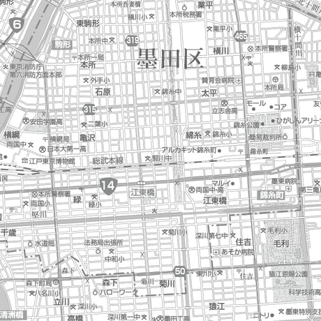 C東京墨田区1/25000白地図ダウンロード販売