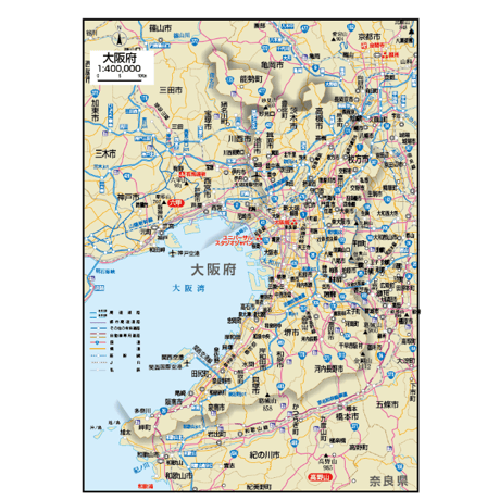 県別マップ　B大阪府地図ダウンロード販売