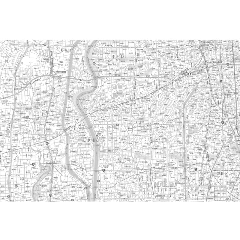BLUEMAP 名古屋市 中川区 C名古屋市中川区1/25000白地図タウンロード販売 | 地図素材
