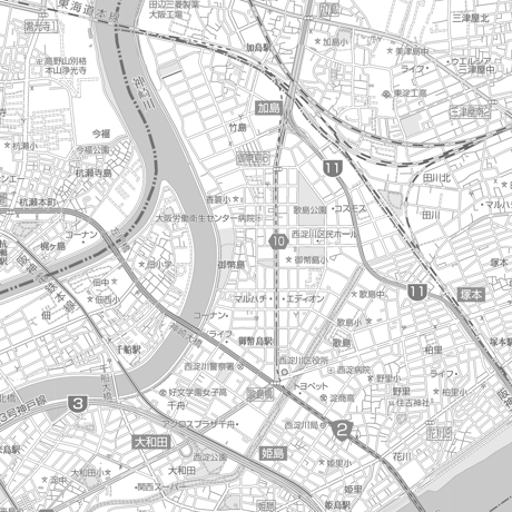 C大阪市西淀川区1／25,000白地図タウンロード販売