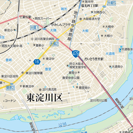 B大阪市東淀川区1／25,000地図タウンロード販売