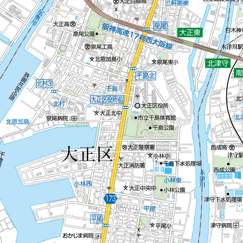 A大阪市大正区1／25,000地図タウンロード販売 | 地図素材