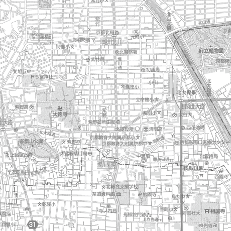 C京都区別北区白地図1／25,000PDFタウンロード販売