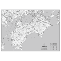 C地方別マップ　四国地方白地図ダウンロード販売