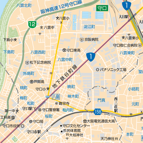 B守口市1／25,000地図タウンロード販売