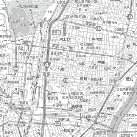 C東京都台東区1/25000白地図ダウンロード販売