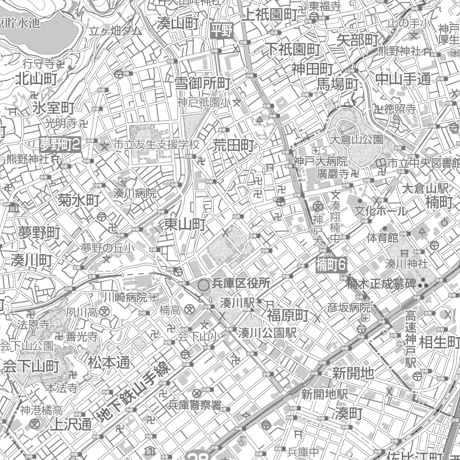 C神戸市兵庫区1/25000白地図タウンロード販売