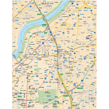 B守口市1／25,000地図タウンロード販売