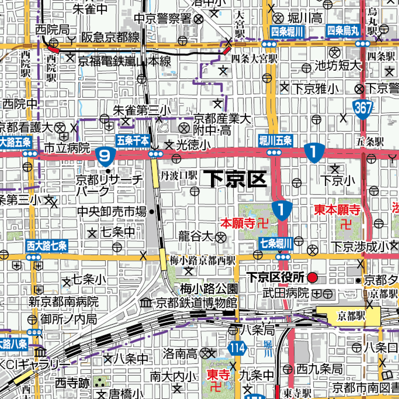 A京都市 下京区 1／50,000地図タウンロード販売 | 地図素材