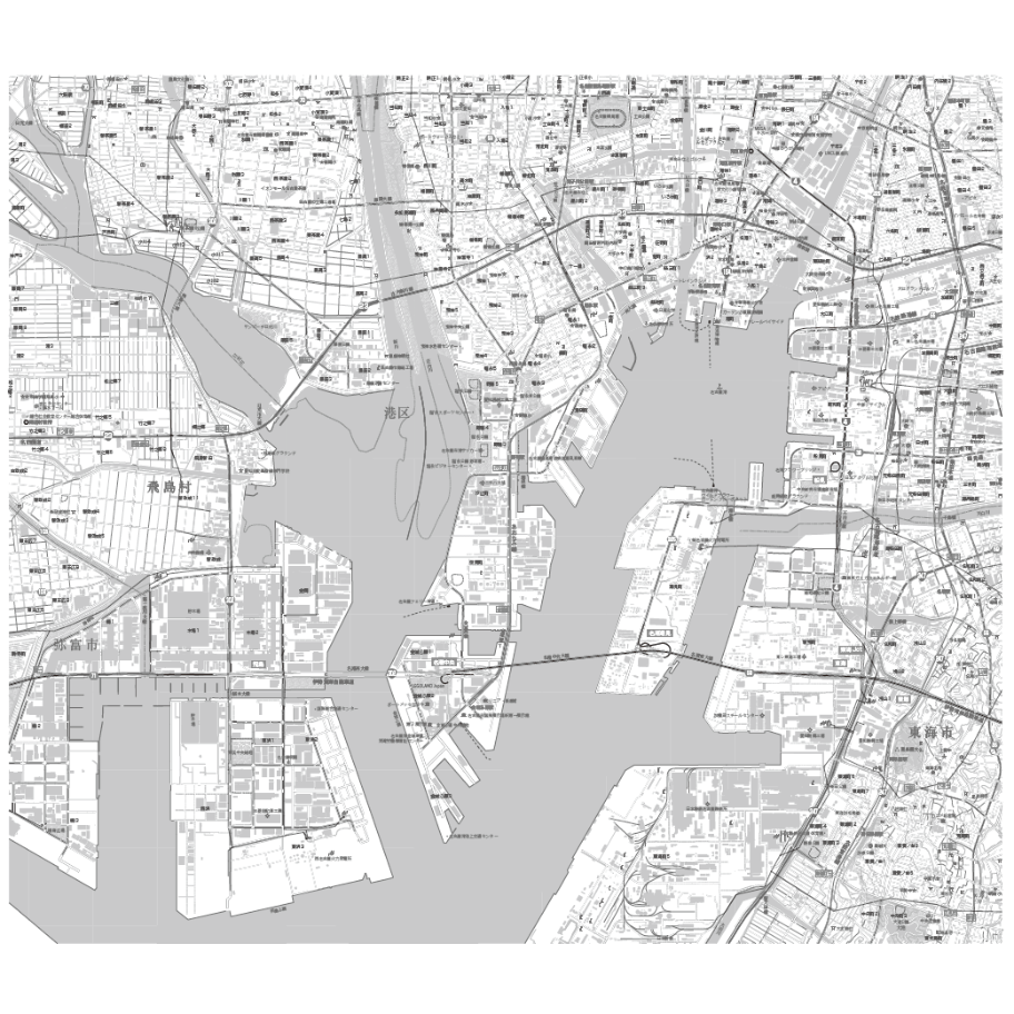 C名古屋市港区白図1/25000PDFタウンロード販売 | 地図素材 C名古屋市港区白図1/25000PDFタウンロード販売 | 地図素材