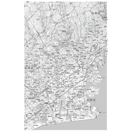C神戸市兵庫区白地図1/25000PDFタウンロード販売