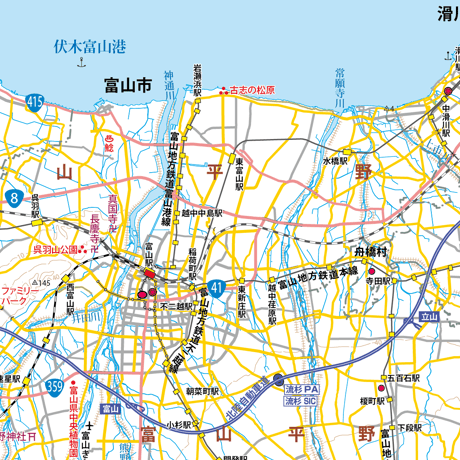 Bタイプ富山県詳細地図1/200000タウンロード販売