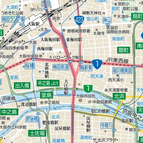 B大阪市北区1／25,000地図タウンロード販売