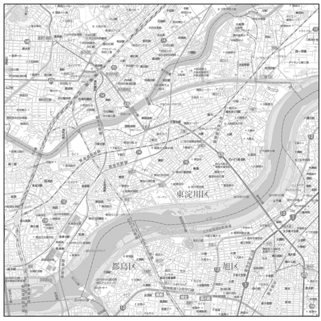 C大阪市東淀川区1／25,000白地図タウンロード販売
