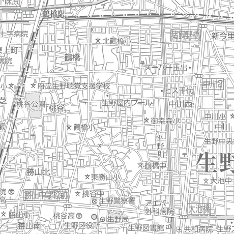 C大阪市生野区1／25,000白地図タウンロード販売
