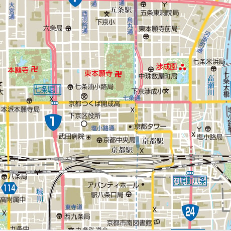 B京都区別下京区1／25,000PDF地図タウンロード販売