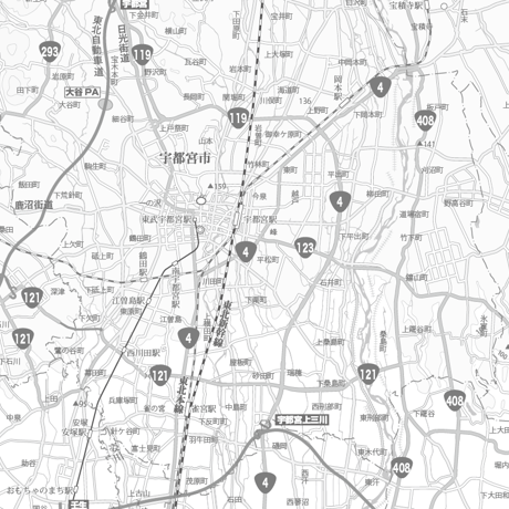 Cタイプ栃木県詳細白地図1/200000 ダウンロード販売