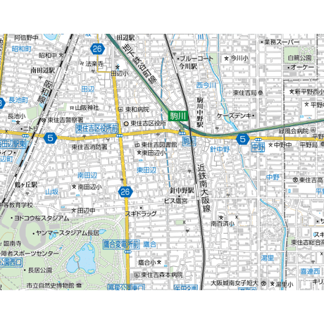 A大阪市東住吉区1／25,000地図タウンロード販売