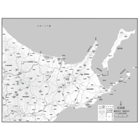 県別マップ　C北海道網走白地図ダウンロード販売