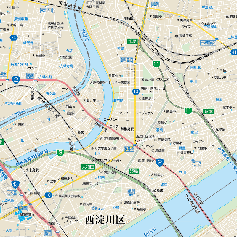 B大阪市西淀川区1／25,000地図タウンロード販売 | 地図素材