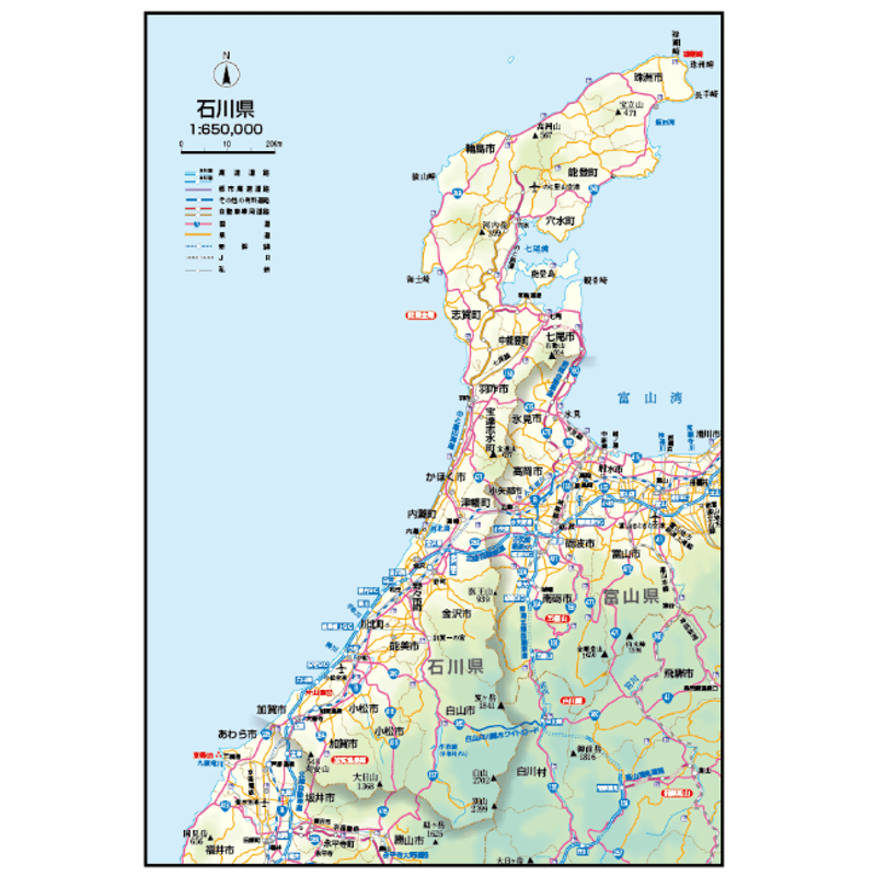 県別マップ A石川県地図ダウンロード販売 | 地図素材