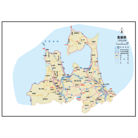 県別マップ　B県境カット青森県地図ダウンロード販売