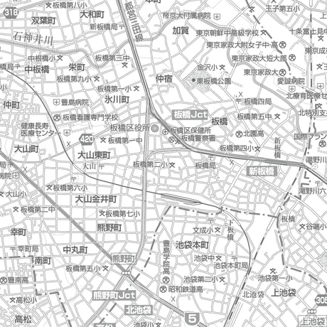 C東京板橋区1/25000白地図ダウンロード販売