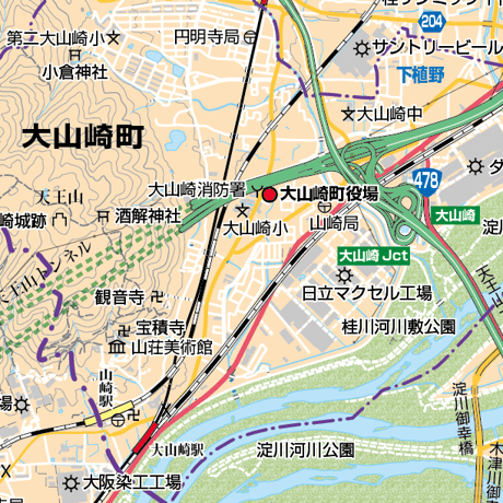 B京都府大山崎町　1／50,000地図タウンロード販売