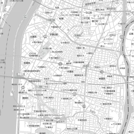 C東京都江戸川区1/25000白地図ダウンロード販売
