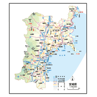 県別マップ　A県境カット宮城県地図ダウンロード販売